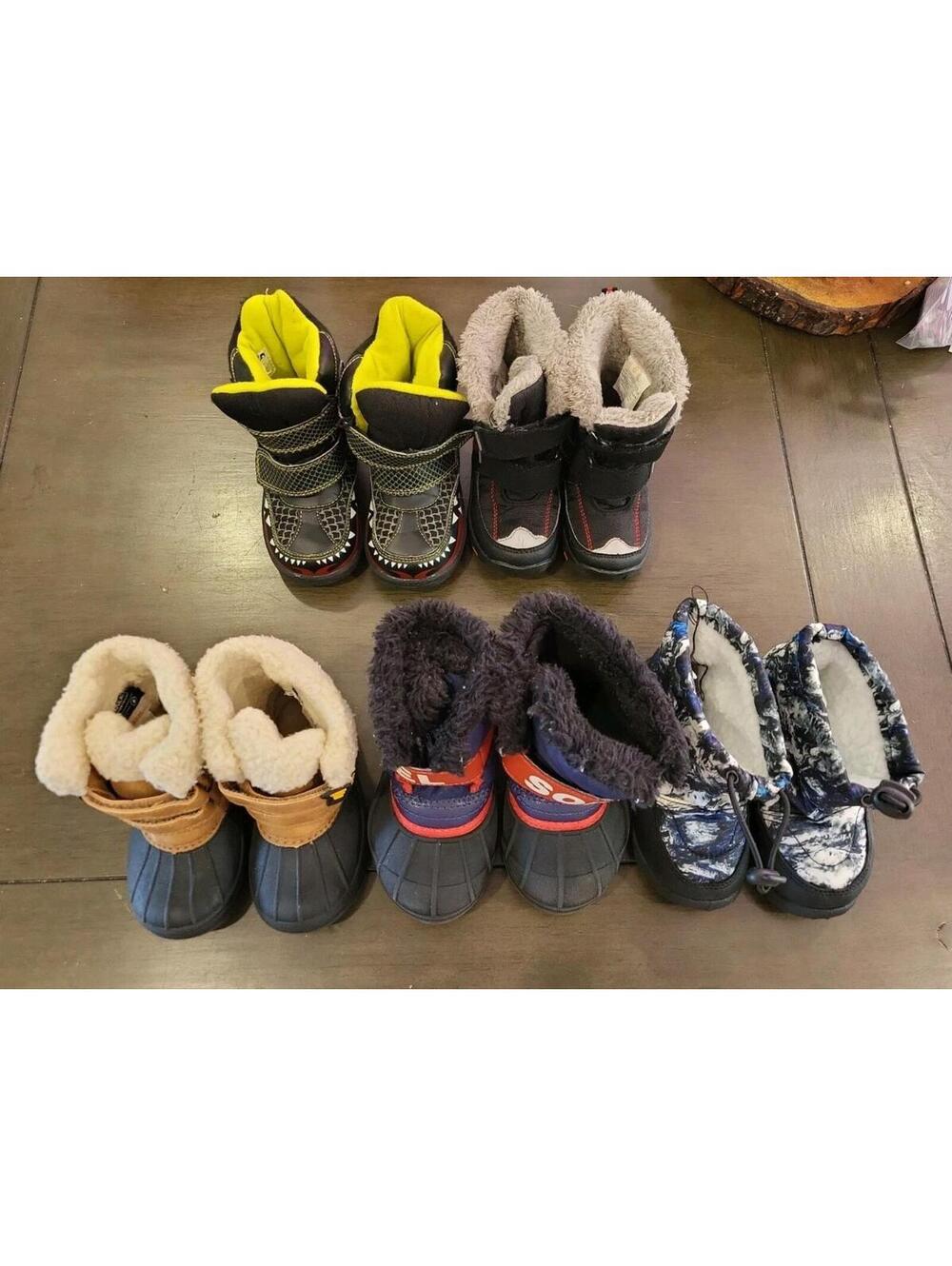 Winter Boot Lot Size 6 Toddler Boy (5 Pairs Total)